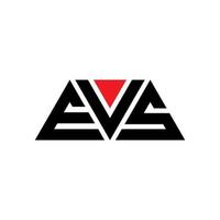 design del logo della lettera triangolo ev con forma triangolare. monogramma evs triangolo logo design. modello di logo vettoriale triangolo evs con colore rosso. logo triangolare evs logo semplice, elegante e lussuoso. ev