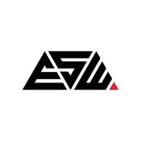 design del logo della lettera del triangolo esw con forma triangolare. monogramma esw triangolo logo design. modello di logo vettoriale triangolo esw con colore rosso. logo triangolare esw logo semplice, elegante e lussuoso. esw