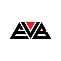 design del logo della lettera del triangolo evb con forma triangolare. evb triangolo logo design monogramma. modello di logo vettoriale triangolo evb con colore rosso. logo triangolare evb logo semplice, elegante e lussuoso. ev