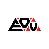 design del logo della lettera del triangolo eov con forma triangolare. monogramma eov triangolo logo design. modello di logo vettoriale triangolo eov con colore rosso. eov logo triangolare logo semplice, elegante e lussuoso. eov