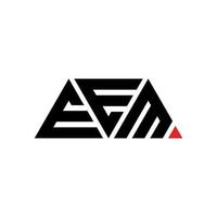 design del logo della lettera triangolare eem con forma triangolare. monogramma di design del logo del triangolo eem. modello di logo vettoriale triangolo eem con colore rosso. eem logo triangolare logo semplice, elegante e lussuoso. em