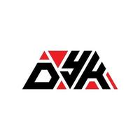 dyk triangolo logo lettera design con forma triangolare. dyk triangolo logo design monogramma. modello di logo vettoriale triangolo dyk con colore rosso. logo triangolare dyk logo semplice, elegante e lussuoso. dik