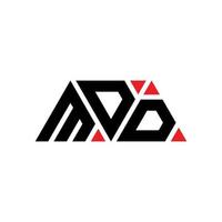 design del logo della lettera triangolare mdd con forma triangolare. monogramma di design del logo del triangolo mdd. modello di logo vettoriale triangolo mdd con colore rosso. logo triangolare mdd logo semplice, elegante e lussuoso. mdd