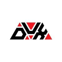 logo della lettera triangolare dux con forma triangolare. monogramma di design del logo del triangolo dux. modello di logo vettoriale triangolo dux con colore rosso. logo triangolare dux logo semplice, elegante e lussuoso. dux
