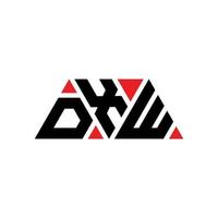 design del logo della lettera del triangolo dxw con forma triangolare. monogramma di design del logo del triangolo dxw. modello di logo vettoriale triangolo dxw con colore rosso. dxw logo triangolare logo semplice, elegante e lussuoso. dxw