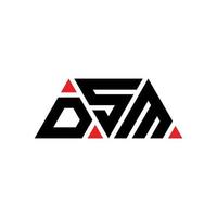 design del logo della lettera del triangolo dsm con forma triangolare. monogramma di design del logo del triangolo dsm. modello di logo vettoriale triangolo dsm con colore rosso. logo triangolare dsm logo semplice, elegante e lussuoso. dsm