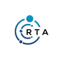 rta lettera tecnologia logo design su sfondo bianco. rta creative iniziali lettera it logo concept. disegno della lettera rta. vettore