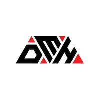 design del logo della lettera del triangolo dmh con forma triangolare. monogramma di design del logo del triangolo dmh. modello di logo vettoriale triangolo dmh con colore rosso. dmh logo triangolare logo semplice, elegante e lussuoso. dmh