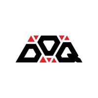 design del logo della lettera triangolare doq con forma triangolare. monogramma del design del logo del triangolo doq. modello di logo vettoriale triangolo doq con colore rosso. logo triangolare doq logo semplice, elegante e lussuoso. doq