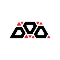 design del logo della lettera del triangolo doo con forma triangolare. monogramma di design del logo del triangolo doo. modello di logo vettoriale triangolo doo con colore rosso. logo triangolare doo logo semplice, elegante e lussuoso. doo