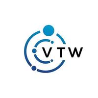 vtw lettera tecnologia logo design su sfondo bianco. vtw iniziali creative lettera it logo concept. disegno della lettera vtw. vettore