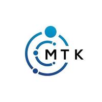 design del logo della tecnologia della lettera mtk su sfondo bianco. mtk creative iniziali lettera it logo concept. disegno della lettera mtk. vettore
