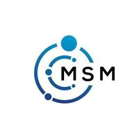 design del logo della tecnologia della lettera msm su sfondo bianco. msm creative iniziali lettera it logo concept. disegno della lettera msm. vettore