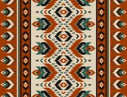 bellissimo modello ikat art. motivo etnico senza cuciture in stile tribale, popolare e messicano. rigato geometrico. design per sfondo, carta da parati, illustrazione vettoriale, tessuto, abbigliamento, moquette. vettore