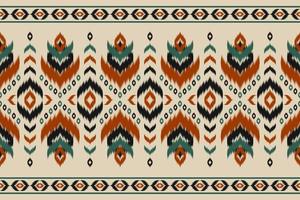 bellissimo modello ikat art. motivo etnico senza cuciture in stile tribale, popolare e messicano. rigato geometrico. design per sfondo, carta da parati, illustrazione vettoriale, tessuto, abbigliamento, moquette. vettore