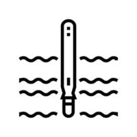 segno di illustrazione vettoriale dell'icona della linea galleggiante del subacqueo