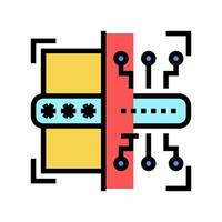 segno di illustrazione vettoriale dell'icona del colore della password elettronica