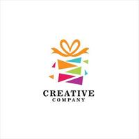 vettore di design logo regalo colorato