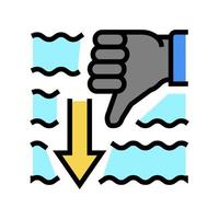 illustrazione vettoriale dell'icona del colore del gesto del subacqueo di immersione