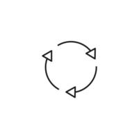 ecologia, natura, concetto ecologico. simbolo di contorno disegnato con una linea sottile nera. adatto per annunci, pacchetti, negozi, siti web. icona della linea vettoriale delle frecce come riciclaggio