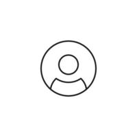interfaccia dei segni del sito web. simbolo di contorno minimalista disegnato con una linea sottile nera. adatto per app, siti web, pagine internet. icona della linea vettoriale dell'utente o avatar
