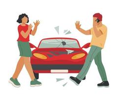 servizi online di assistenza stradale o concetto di rimorchio con persone dopo un incidente stradale o un guasto automobilistico. ordine di riparazione auto online. illustrazione vettoriale piatta isolata.