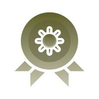 elemento dell'icona del modello di progettazione del gradiente del logo della medaglia del sole vettore