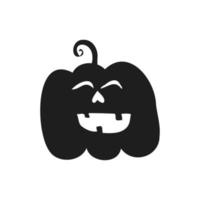 halloween 2022 - 31 ottobre. una festa tradizionale, la vigilia di tutti i santi, la vigilia di tutti i santi. Dolcetto o scherzetto. illustrazione vettoriale in stile doodle disegnato a mano. zucca con gli occhi e la bocca tagliati.