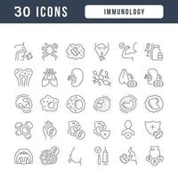 set di icone lineari di immunologia vettore