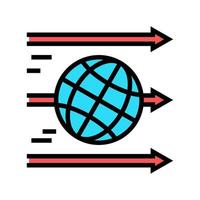 illustrazione vettoriale dell'icona del colore dell'economia lineare mondiale