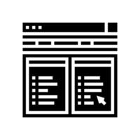 illustrazione vettoriale dell'icona del glifo di hosting di file Internet