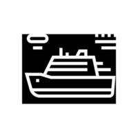 segno di illustrazione vettoriale dell'icona del glifo di modellazione della nave