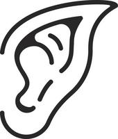 icona dell'orecchio dell'elfo. illustrazione vettoriale. vettore