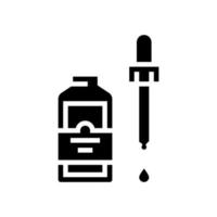 illustrazione nera del vettore dell'icona del glifo dell'olio essenziale
