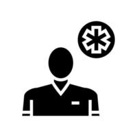 illustrazione nera del vettore dell'icona del glifo della medicina di emergenza