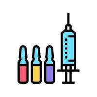illustrazione del colore del vettore dell'icona del colore della siringa del vaccino