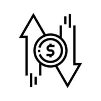 illustrazione vettoriale dell'icona della linea di cambio valuta