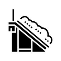 illustrazione vettoriale dell'icona del glifo del nastro trasportatore per lo smistamento dei rifiuti