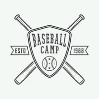 logo, emblema, distintivo ed elementi di design vintage da baseball. vettore