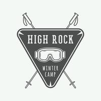 loghi, distintivi, emblemi ed elementi di design vintage di alpinismo e spedizioni artiche. vettore