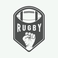 etichette, emblemi e logo vintage di rugby e football americano. arte grafica. vettore