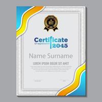 concetto di layout del certificato di design moderno. semplice, elegante e lussuoso, elegante, moderno, design, diploma, fondo, vettore, certificato, certificato, template vettore