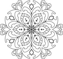vettore di fiore di mandala cerchio bianco e nero pro