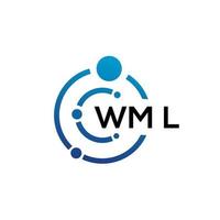 wml lettera tecnologia logo design su sfondo bianco. wml creative iniziali lettera it logo concept. disegno della lettera wml. vettore