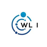 wli lettera tecnologia logo design su sfondo bianco. wli creative iniziali lettera it logo concept. disegno della lettera wli. vettore