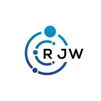 rjw lettera tecnologia logo design su sfondo bianco. rjw creative iniziali lettera it logo concept. disegno della lettera rjw. vettore
