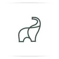 vettore di disegno del logo astratto della linea dell'elefante. per libro da colorare
