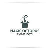 polpo magico logo design vettoriale, tentacoli, circo, sorpresa