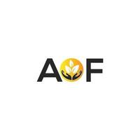 aof lettera logo design su sfondo bianco. aof creative iniziali lettera logo concept. disegno di una lettera. vettore