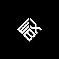 design del logo della lettera wxb su sfondo nero. wxb creative iniziali lettera logo concept. disegno della lettera wxb. vettore